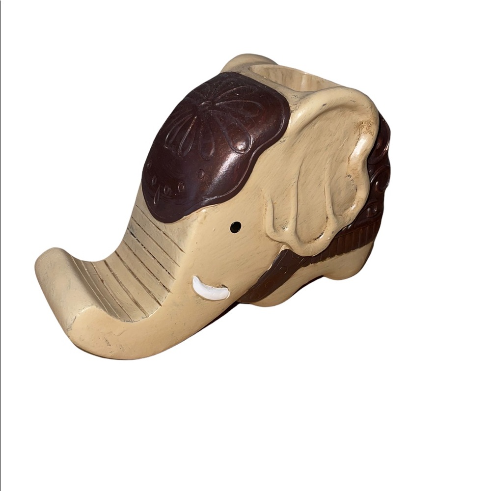 Elephant Wooden Pen Pencil Holder
